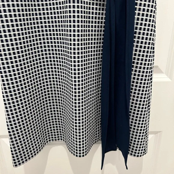 Vintage navy and white checked dress - polyester size 2 in modern sizing - Picture 2 of 9